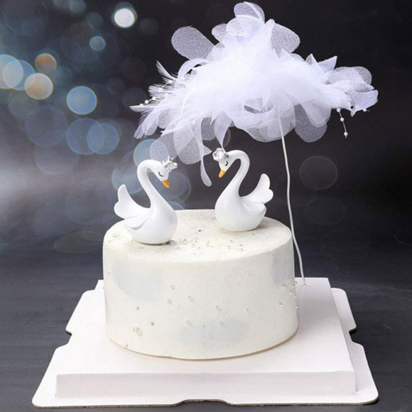 Other - Swan couple wedding cake topper set